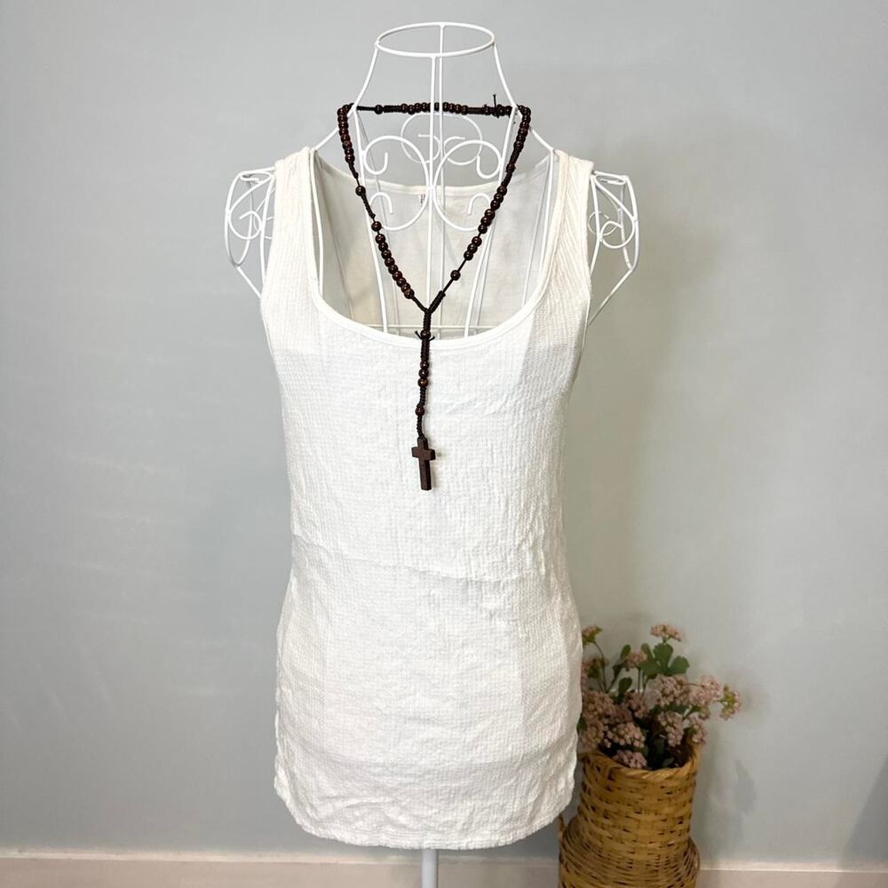 Cute vintage y2k white sequin tank top